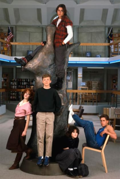 Ally Sheedy, Judd Nelson, Emilio Estévez, Molly Ringwald y Anthony Michael Hall; protagonistas de El club de los cinco