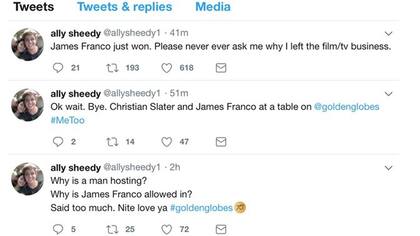 Ally Sheedy vs James Franco. La actriz se despachó en Twitter, pero después borró sus comentarios