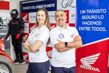 Almendra Murillo y Martín Montenegro, instructores de manejo de Honda Safety