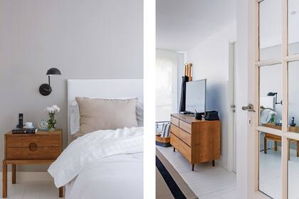 Almohadones varios (Compañía del Comercio) hacen aún más tentadora la cama.