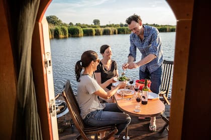 Almuerzo en la cubierta.