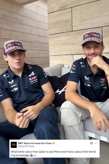 Alpine desafió a Franco Colapinto y Pierre Gasly a recordar la final del Mundial en Qatar (Foto: Captura de video / X @AlpineF1Team)