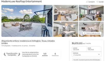 Alquilan propiedades de Airbnb en más de 6000 dólares para el Mundial 2026 en Texas (Airbnb)