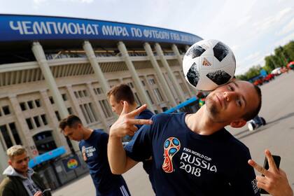 Alrededores del Estadio Olímpico Luzhnikí quealbelgará la fiesta de apertura y el partido inaugural entre Rusia y Arabia Saudita