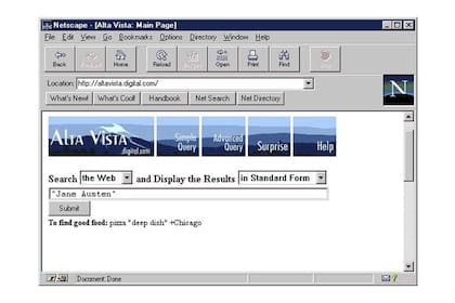 Altavista en sus comienzos, bajo la dirección de Digital Equipment Corporation