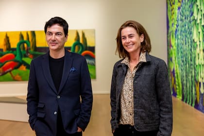 Álvaro Rufiner, del equipo de Dirección del Moderno, y Azul García Uriburu, hija de Nicolás García Uriburu