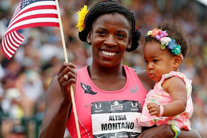 Alysia Montaño y su pequeña Linnea