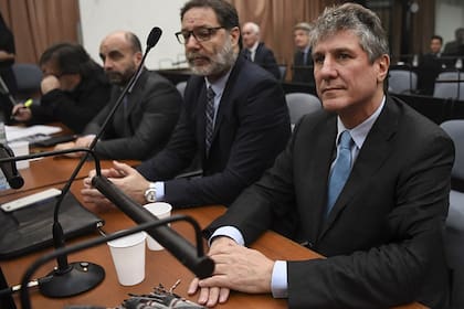 Amado Boudou durante el juicio en Comodoro Py en 2018. (Photo by Eitan ABRAMOVICH / AFP)