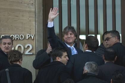 Amado Boudou, en Comodoro Py, cuando declaró ante el juez Ariel Lijo
