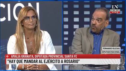 Amalia Granata y Ferando Iglesias debatieron sobre la inseguridad en Rosario en +NACION