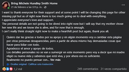 Amanda decidió compartir una extensa carta luego de conocer la noticia sobre su madre