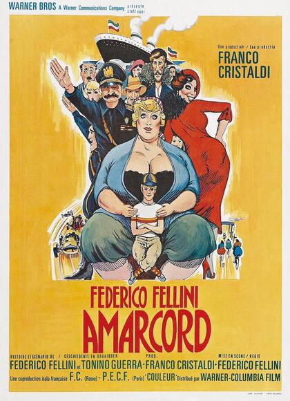 Amarcord. La película de 1973 tiene claros registros de la infancia y la adolescencia de Fellini, en su pueblo natal.