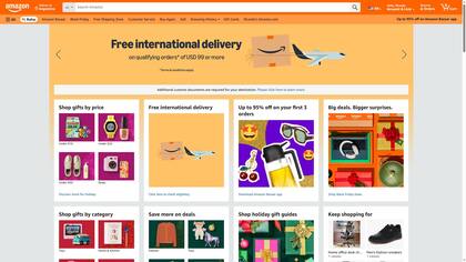 Amazon tiene productos con descuento por BlacK Friday y con envío al país; para saber cuáles son hay que elegir Argentina como destino en el selector que está arriba a la izquierda en la página, al lado del logo de la compañía