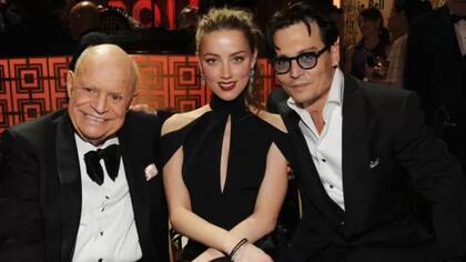 Amber Heard y Johnny Depp, por entonces pareja, junto al cómico Don Rickles
