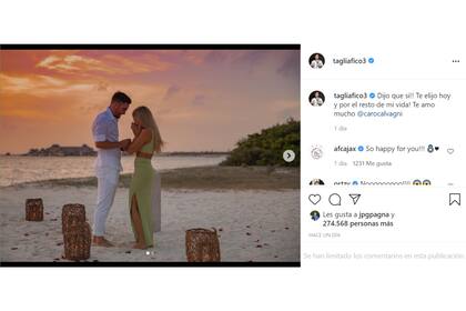 Ambos publicaron el apasionado momento en sus redes sociales