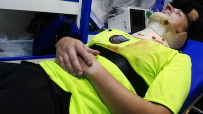 Amiconi debió ser atendido en el hospital por las heridas recibidas