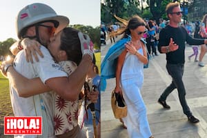 Amor, amor... Con un beso de película, Vicky Aldanondo felicita a Polito Pieres, campeón con La Hache del Abierto de Tortugas, y dos días depués, en Palermo, Pampita Ardohain y Martín Pepa se dejan ver en su primera salida pública.