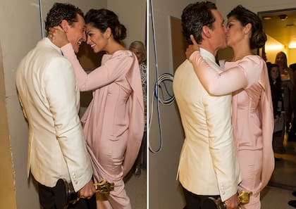 El beso de Camila Alves a Matthew McConaughey cuando el actor ganó el Oscar