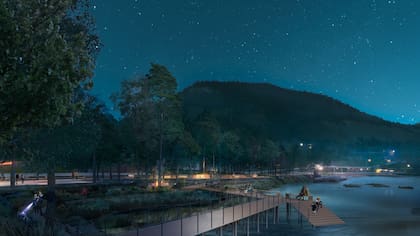 En el parque costero de Bergen, amplias áreas del proyecto están orientadas a promover la regeneración del ecosistema marino de la bahía. Los espacios están pensados para ser disfrutados todo el año y en todas las estaciones.