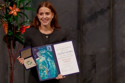 Ana Corina Sosa recibió el premio en representación de María Corina Machado