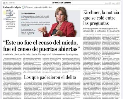 Ana María Edwin, directora del Indec en 2010