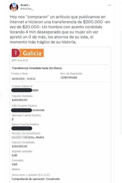 Anahí fue la usuaria que contó el modus operandi de los que quisieron estafarla