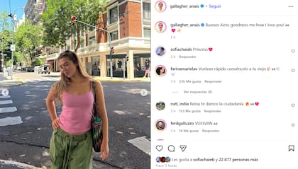Anais fascinada con su visita a Buenos Aires