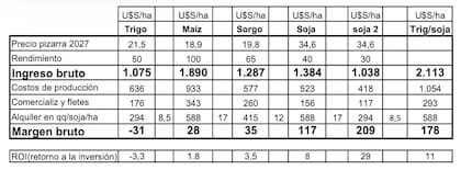 Análisis económico en campo alquilado en la región pampeana núcleo