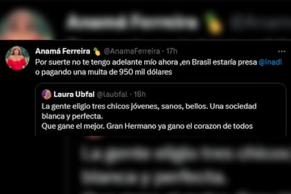 Anamá Ferreira apuntó contra Laura Ubfal (Captura Twitter)