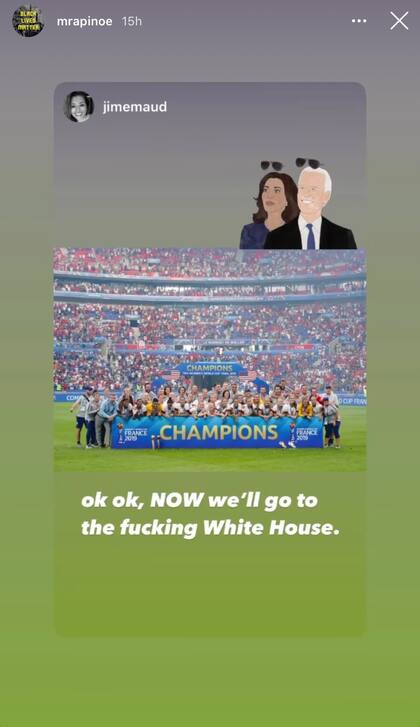 "Ahora sí iremos a la jodida Casa Blanca". Crédito: Instagram