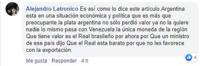 "Argentina esta en una situación económica y política que es más que preocupante" Crédito: Twitter