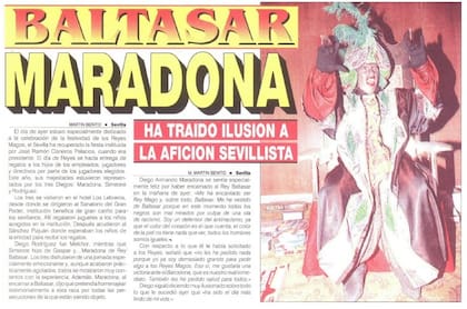 "Baltasar Maradona ha traído ilusión a la afición sevillista", tituló el diario Marca