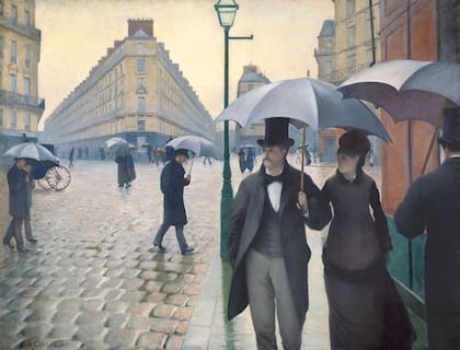 "Calle de París un día lluvioso" de Gustave Caillebotte.