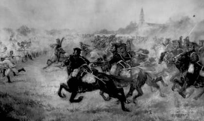 El combate de San Lorenzo, obra del artista chileno Pedro Subercaseaux