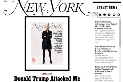 "Donald Trump me atacó", el título de apertura del sitio de NYMag
