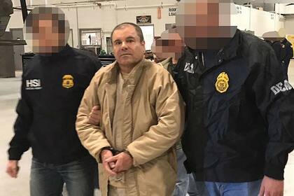 "El Chapo" cuando fue extraditado a Estados Unidos, en enero de 2017