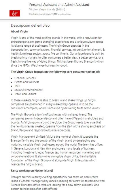 "Es una tarea dura, así que piense que no es para todo el mundo", dice el anuncio. ¿El salario? No hay ni un solo dato.