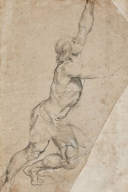"Estudio de hombre desnudo con brazos en alto", de Pedro Pablo Rubens (detalle)