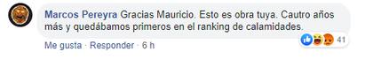"Gracias Mauricio. Esto es obra tuya" Crédito: Twitter
