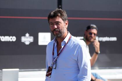 Andrea Agnelli, ex presidente de Juventus, en un entrenamiento de Fórmula 1 en el último Gran Premio de Monza; junto a otros 11 integrantes de la comisión directiva bianconera, anunció en noviembre pasado su renuncia.