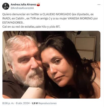 Andrea Álvarez utilizó su perfil de X para realizar su descargo