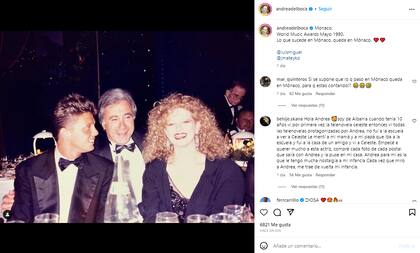 Andrea del Boca compartió una foto con Luis Miguel en los 90