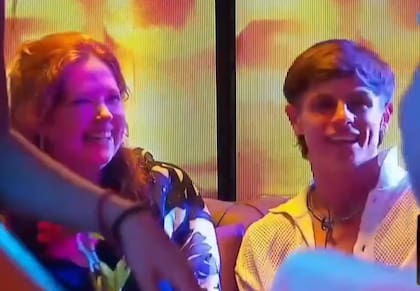 Andrea del Boca y Franco Zunino en la fiesta de Gran Hermano