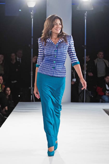 Andrea Frigerio fue una de las modelos que desfiló las creaciones de Gino Bogani en el Malba.