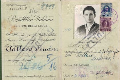 Andrea Pallaro utilizó este pasaporte para viajar a la Argentina
