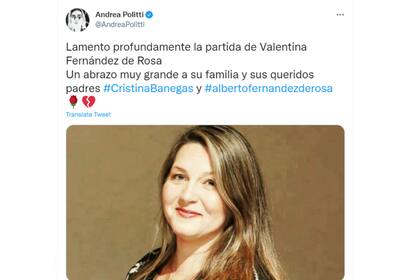 Andrea Politti también utilizó Twitter para darle el último adiós