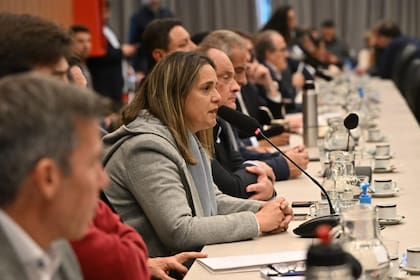 Andrea Sarnari, presidenta de FAA durante el discurso