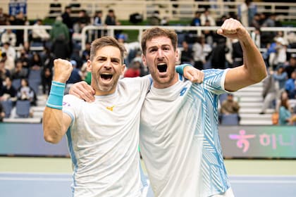 Andreozzi y Gómez nunca habían jugado dobles juntos, pero se dieron el gusto de ganar un punto ante Corea del Sur, en Busan