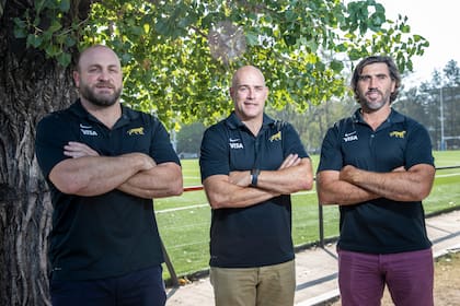 Andrés Bordoy, junto a Felipe Contepomi y Juan Martín Fernández Lobbe