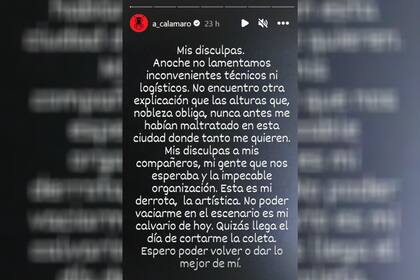 Andrés Calamaro explicó por qué abandonó el escenario durante un show en Colombia